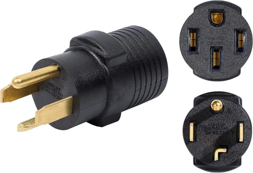 ONETAK NEMA 14-30P a 14-50R Compacto 120V/240V 30 Amp 4 clavijas macho enchufe a 50 Amp 4 clavijas hembra receptáculo generador soldador secadora RV
