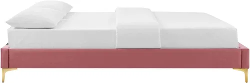 Miniatura 4 de Modway MOD-6305-DUS Sutton - Marco de cama de terciopelo de rendimiento individual, color rosa polvoriento