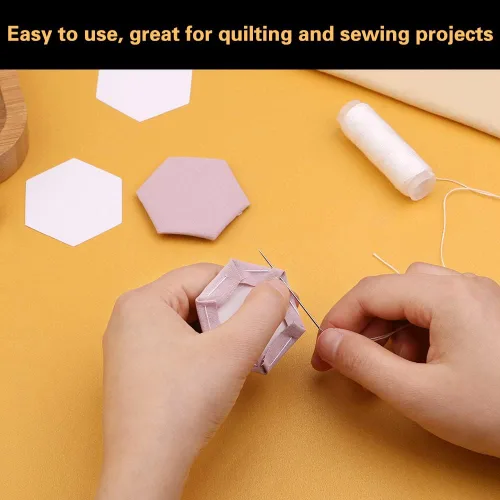 Miniatura 4 de 100 Formas Hexagonales de Papel para Piezas, Plantillas de Papel para Piezas, Plantillas de Acolchado para Uso en Proyectos de Acolchado, Costura