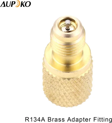 Miniatura 3 de Adaptador de ajuste de latón R134A, 1/4" macho a 1/2" hembra para tanque de refrigerante con núcleo de válvula, se adapta al sistema de refrigerante