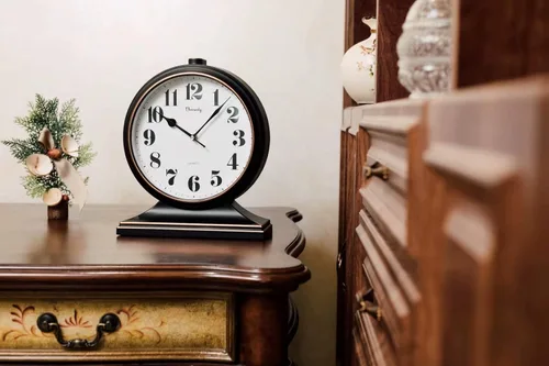 Miniatura 3 de Reloj de escritorio, reloj de escritorio retro, reloj de escritorio de 10 pulgadas, silencioso y sin tictac, reloj decorativo antiguo, fácil de leer