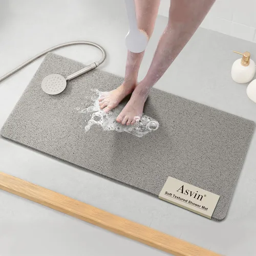 Miniatura 27 de Asvin Tapete de Baño con Textura Suave, para Ducha, Bañera, 24x16 Pulgadas, Libre de Ftalatos, Antideslizante, Tapetes Cómodos para Bañera
