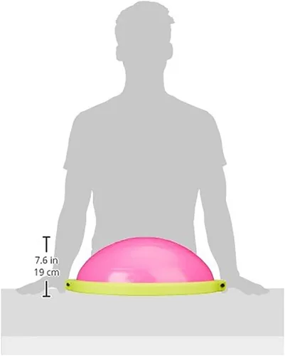 Miniatura 3 de BOSU Entrenador de equilibrio deportivo, tamaño de viaje permite fácil transporte y almacenamiento, 50 cm, Rosa/ neón