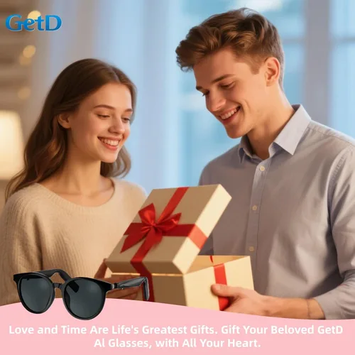 Miniatura 7 de GetD Lentes de sol inteligentes, lentes polarizados redondos Bluetooth para mujeres y hombres con altavoz, gafas de música, traductor AI, duración