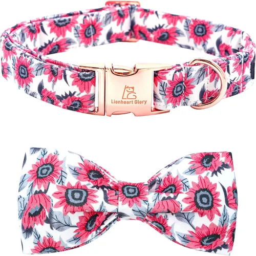 Miniatura 21 de Lionheart glory Collar de perro con lazo azul con lazo estampado de tiburón, collar para perro niño o niña, suave, duradero, ajustable, para perros