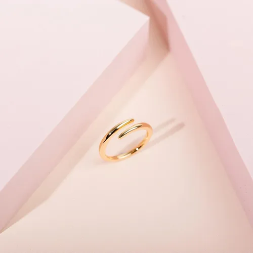 Miniatura 3 de PAVOI Anillo de eternidad chapado en oro de 14 quilates para mujer