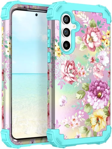 Miniatura 23 de Hocase Funda para Galaxy A13 5G, resistente a prueba de golpes, protección con parachoques de goma de silicona suave + plástico duro, funda