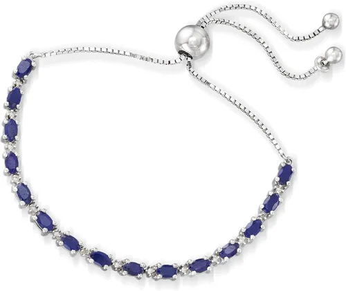 Miniatura 3 de Ross-Simons 4.50 ct. t.w. Gemstone Bolo Bracelet with Diamond Accents in Sterling Silver