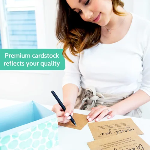 Miniatura 3 de 50 tarjetas de agradecimiento grandes de 4 x 6 in – Tarjetas postales Kraft a granel de compra para apoyar las compras de clientes de pequeñas