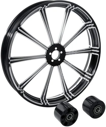 Miniatura 8 de TCMT Llanta de rueda delantera de 26 pulgadas, buje de rueda de doble disco para Harley Touring modelos no ABS/ABS, Road King Electra Street Road
