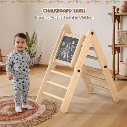Miniatura 6 de Norbee Pikler - Juego de triángulos plegables de madera para niños pequeños, juguetes de escalada para interiores, parque infantil, gimnasio