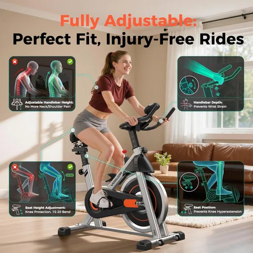 Miniatura 3 de YOSUDA Exercise Bike, Brake Pad Stationary Bike for Home with Exclusive App, Magnetic Indoor Cycling Bike with 300 lb Weight Capacity, Low Noise