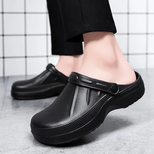 Miniatura 3 de Zapatos de chef unisex antideslizantes para trabajo, impermeables, con puntera cerrada, zuecos de cocina, restaurante, servicio de alimentos