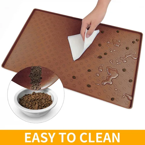 Miniatura 7 de Ptlom - Tapete para mascotas para perros y gatos, impermeable de silicona para cuencos de alimentación de mascotas para comida y agua, para perros