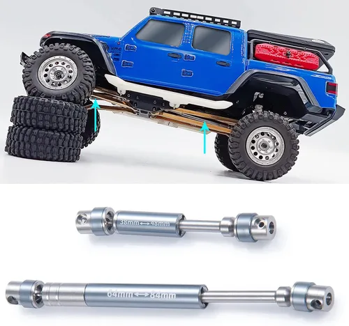 Miniatura 5 de MORLORDY Ejes de transmisión de acero inoxidable RC Ejes de transmisión de aleación de aluminio 38+2.520 in para 1/24 RC Crawler Car SCX24