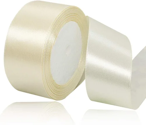 Miniatura 41 de Cinta blanca de 1/8 pulgadas x 100 yardas, cintas de tela de satén blanco para envolver regalos, manualidades, álbumes de recortes, ramos florales