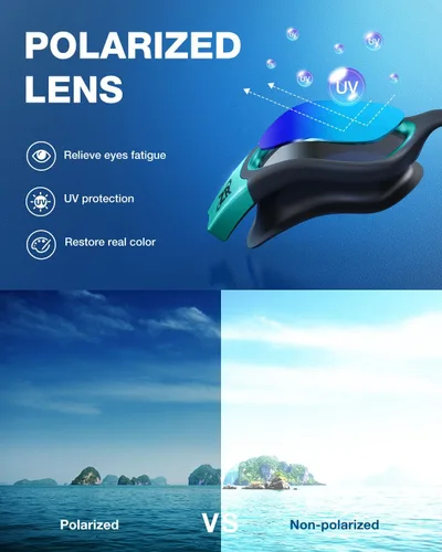 Miniatura 2 de ZIONOR G1 MAX - Gafas de natación polarizadas antivaho para hombres y mujeres A8 (polarizado + azul espejo)