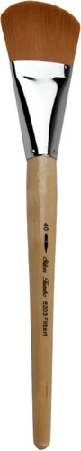 Silver Brush Limited 820340 Pincel plateado Jumbo Golden Taklon Filbert, murales grandes, pintores de caballete y muebles, tamaño 40, mango de