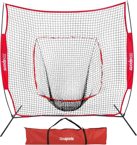 Miniatura 9 de ZENY Red de práctica de béisbol y softbol de 5 x 5 pies / 7 x 7 pies, red de entrenamiento de bateo, captura de lanzamiento, con bolsa