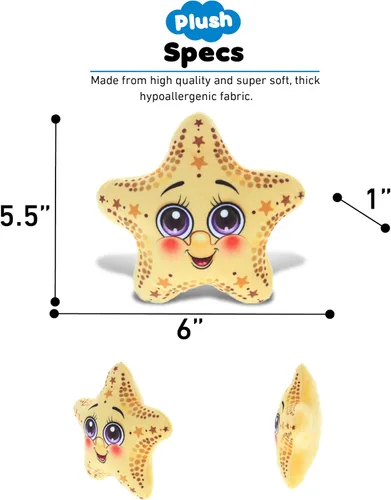 Miniatura 3 de DolliBu Juguete de peluche de estrella de mar amarilla, regalo de estrella de mar para niños y adultos, lindos animales de peluche para niños