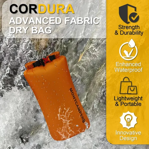 Miniatura 2 de CORDURA Bolsa seca impermeable de 10 litros – Saco resistente IPX6 con silbato de supervivencia para kayak, camping, navegación, playa – Mochila
