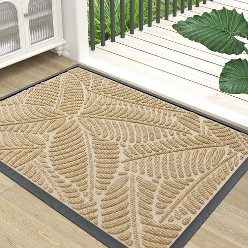 Colorxy Tapete Impermeable para Puerta, Tapete Interior Frontal de Goma Natural Resistente, Tapetes para Puerta de Perfil Bajo Antideslizante para