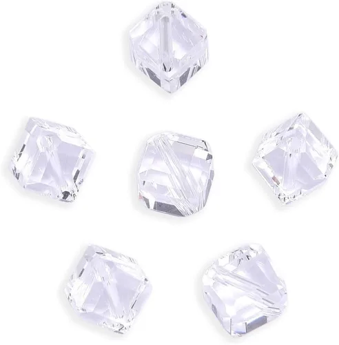 Miniatura 37 de 50 piezas Adabele cuentas austriacas de 6 mm de cristal facetado en cubo amatista sueltas, compatibles con cristales Swarovski Preciosa 5601 SSC611