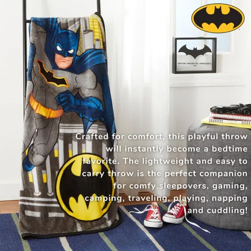 Miniatura 2 de Batman DC Comics - Ropa de cama para niños, manta de seda súper suave, 40 x 50 pulgadas, (producto oficial con licencia) por Franco