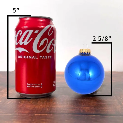 Miniatura 2 de Christmas by Krebs - Esferas de vidrio para Navidad, fabricadas en Estados Unidos, de diseño y sin uniones Brillante Victoria Azul