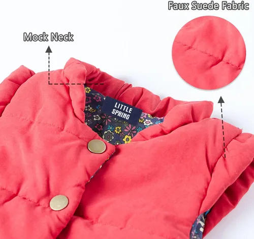 Miniatura 3 de LittleSpring Chaleco acolchado de invierno para niñas, chaleco acolchado ligero, ropa de abrigo cálida
