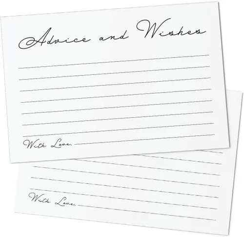 CARDAMONOLY Paquete de 50 tarjetas de consejos y deseos, cartulina sin revestimiento de 6 x 4 para bodas, baby showers, cumpleaños y todas las