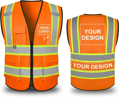 Miniatura 18 de BeautyWill Chaleco de seguridad personalizado con logotipo reflectante de alta visibilidad Clase 2 de alta visibilidad Seguridad Chaleco de trabajo