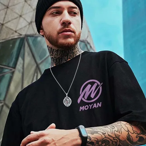 Miniatura 107 de Collar con colgante de plata de ley 925 con medalla de San Patrón, joyería religiosa para hombres y mujeres, con cadena de acero inoxidable 316L