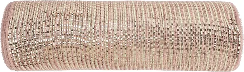 Miniatura 8 de MEEDEE Cinta de Malla Decorativa de Oro Rosa de 10 Pulgadas de Ancho, Cinta de Malla Metálica de Oro Rosa para Árbol de Navidad, Cinta de Malla Oro