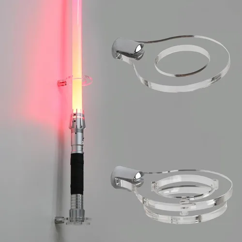 Soporte de pared vertical para sable de luz. Soporte de pared para sable de luz. Aplicable a la mayoría de los sables de luz (1 agujero transparente)