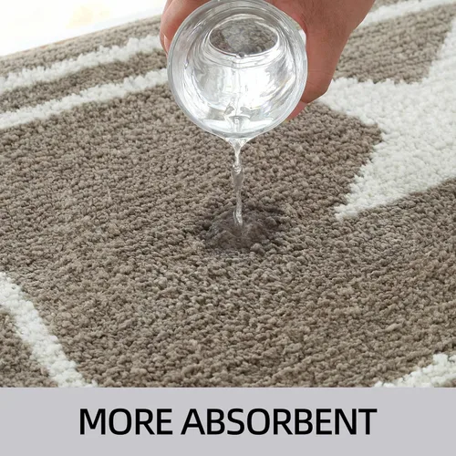 Miniatura 6 de Alfombra de baño gris, ultra suave y absorbente de agua, lavable a máquina, de secado rápido, para bañera y ducha, 18 x 28 pulgadas, diseño
