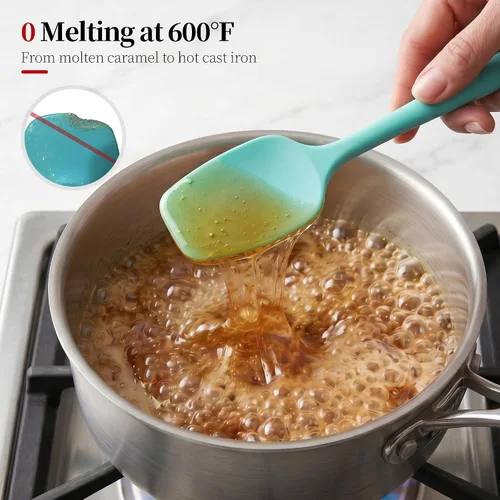 Miniatura 3 de juego de espátulas resistentes a 600ºF, juego de raspadores de silicona sin costuras para cocina de alta temperatura, apto para alimentos