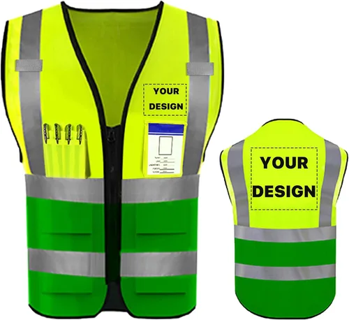 Miniatura 11 de Chaleco de seguridad de alta visibilidad reflectante, personaliza tu logotipo, ropa de trabajo de seguridad con tiras reflectantes y bolsillos A