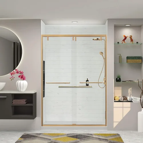 Miniatura 3 de Transolid EBPT608010C-T-CB Eden 56-60 pulgadas de ancho x 80 pulgadas de alto Puerta de ducha doble corredera sin marco con exclusiva tecnología