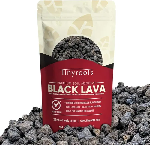 Miniatura 9 de Tinyroots - Roca de lava roja para plantas, 2.25 cuartos de galón, bonsái tamizado y aditivo para suelo de cactus, mantiene la humedad adecuada, se