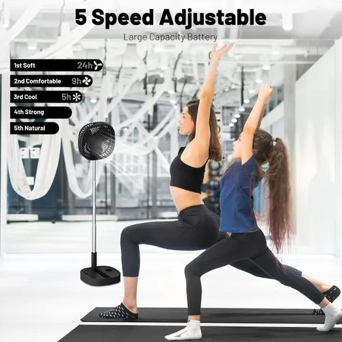Miniatura 2 de Ventilador de pedestal oscilante portátil con Romote, 4 velocidades de rotación telescópica de 120°, ventiladores plegables plegables de pie, 7200