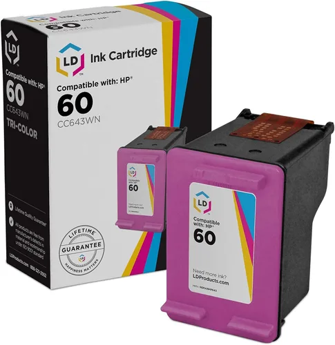 LD Productos Cartucho de tinta compatible remanufacturado Reemplazo para HP 60 CC643WN (Tri Color) para uso en impresoras HP Photosmart, Envy e