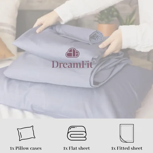 Miniatura 6 de DreamFit bamboo 5 sábanas cómodas premium (línea 2015), Rayón derivado del bambú, Azul, gemelo