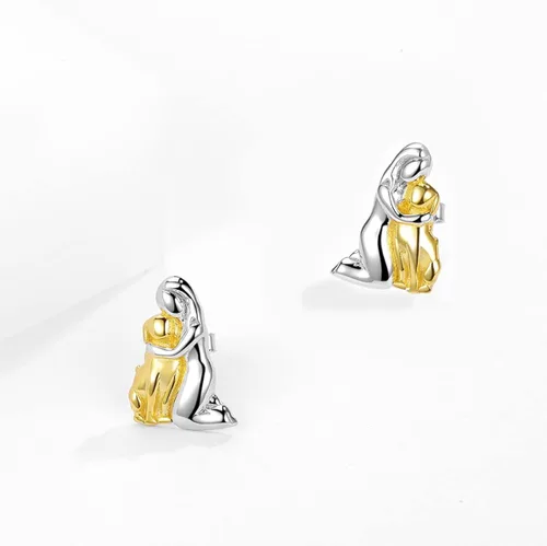 Miniatura 4 de AxolotlFoxPandaUnicornHorseDog Earrings 925 Sterling Silver Hypoallergenic Animal Stud Earrings Jewelry Gifts for Girls Kids Women