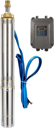 Miniatura 7 de Bomba de agua solar, bomba sumergible de pozo profundo de CC, bomba de pozo profundo de acero inoxidable de 3 pulgadas con cable de alimentación