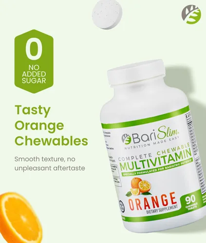 Miniatura 4 de BariSlim Tabletas multivitamínicas bariátricas masticables completas, 45 mg de hierro, vitamina bariátrica y suplemento para cirugía posbariátrica
