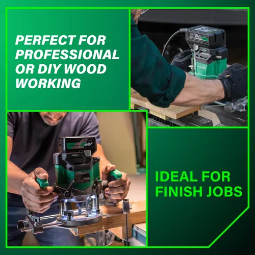 Miniatura 4 de Metabo HPT Fresadora de Inmersión Inalámbrica, Fresadora de Velocidad Variable de 36V, Hasta 46 Pies por Minuto, Diseño Ligero de 6.9 Libras, Luz