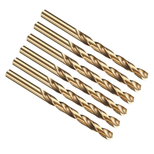 Miniatura 321 de PATIKIL Broca Jobber de 0.039 in, vástago recto M35 cobalto 5% acero de alta velocidad 135° acabado dorado para metal duro de acero inoxidable - 2