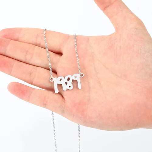 Miniatura 2 de pddstance Collar de plata 1989, colgante de patrón de álbum de cantante de reputación, regalo para fanáticos de la música