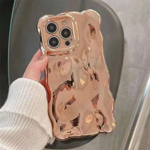 Miniatura 14 de JANDM Funda para iPhone 13 Pro, 3D Wave Bubble Shape Ripple Chrome Pattern Soft Non-Yellowing Case Glitter Shiny Camera Shockproof Women Girls Cover